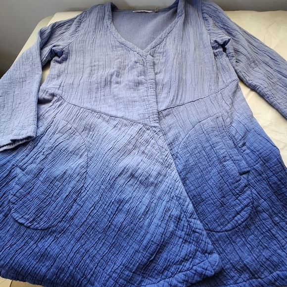 Soft Sourrdings Ombre Blue Open Front Pockets Women's Cardigan Size P XS - Picture 9 of 9